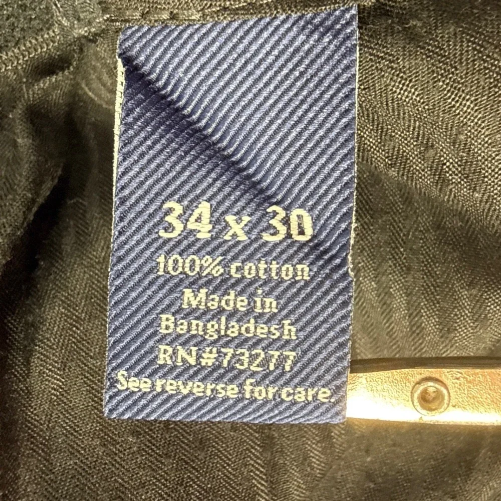 Croft & Barrow Mens Grey Pleated Cuffed Cotton Twill Dress Pants 34x30
